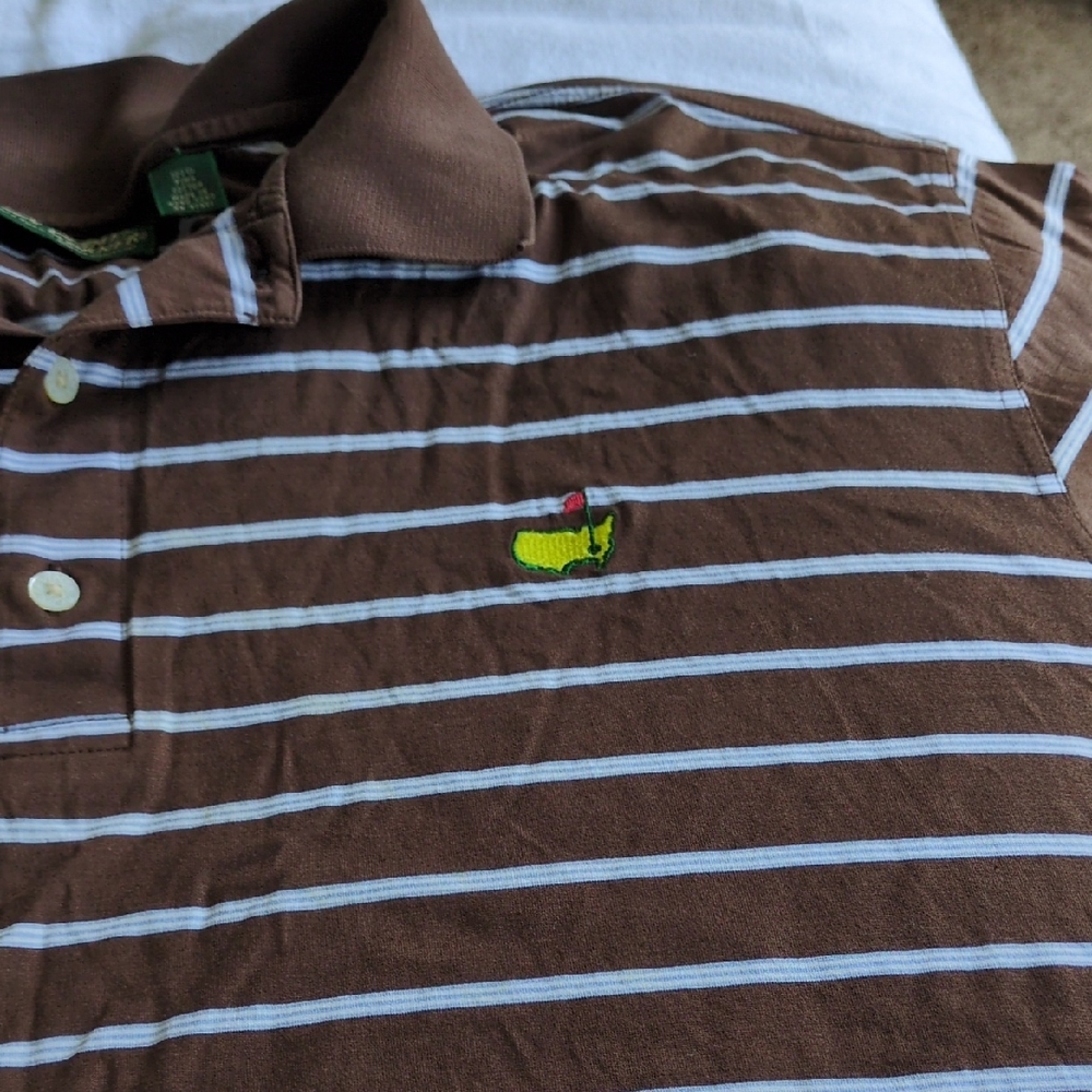 Brown Striped Polo Shirt